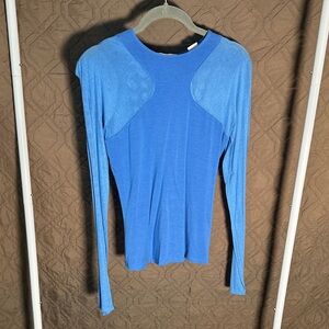 Classic Blue Long-Sleeve Crewneck Top
